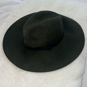 Dark Olive Green Wide Brimmed Fedora